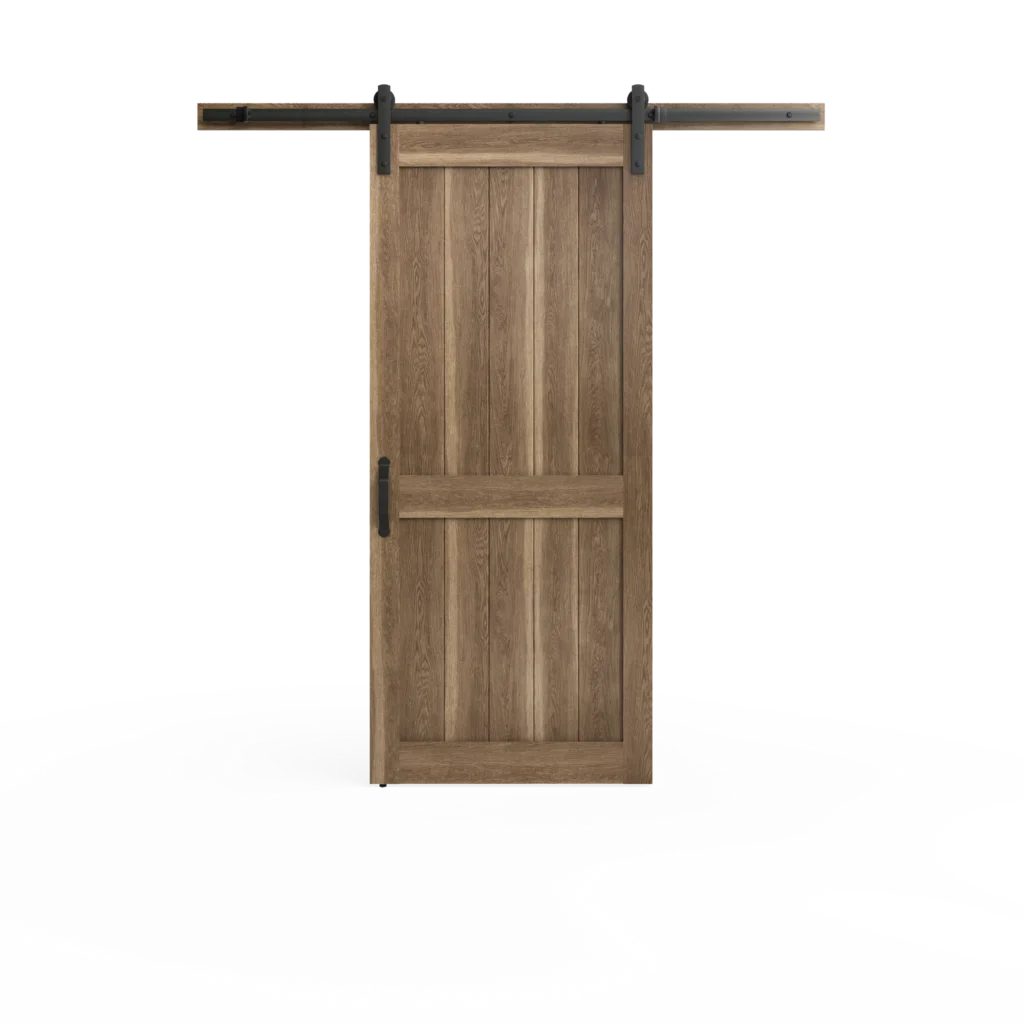 2 Panel Plank Sandy Brown Barn Door